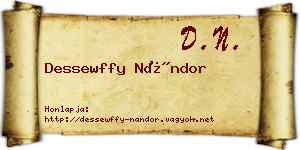 Dessewffy Nándor névjegykártya