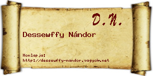 Dessewffy Nándor névjegykártya